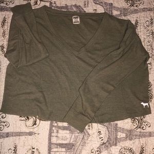 PINK long sleeve crop top